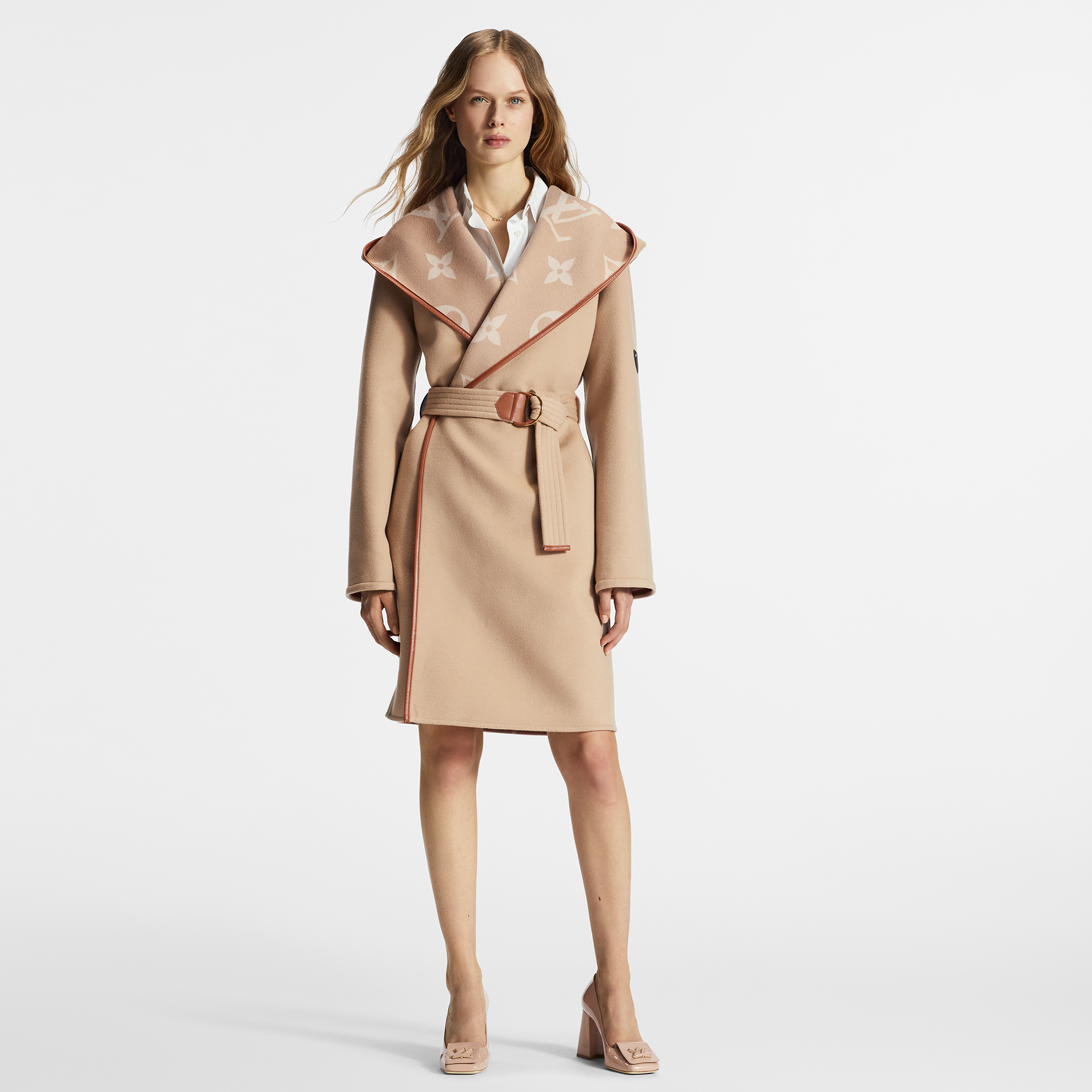 Belted Double Face Hooded Wrap Coat  in Women's Ready-to-Wear Coats and Jackets collections by Louis Vuitton (Product zoom)